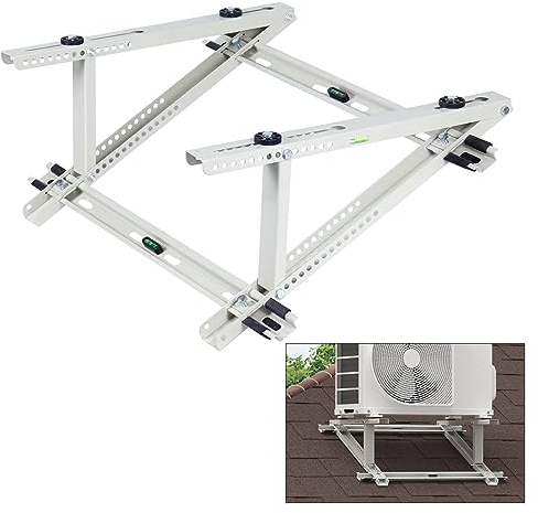 Pearwow Soporte de techo, soporte de techo resistente para sistemas de bomba de calor de aire acondicionado mini split sin conductos de 9000-24000 BTU, compresores, unidades de condensador, soporta