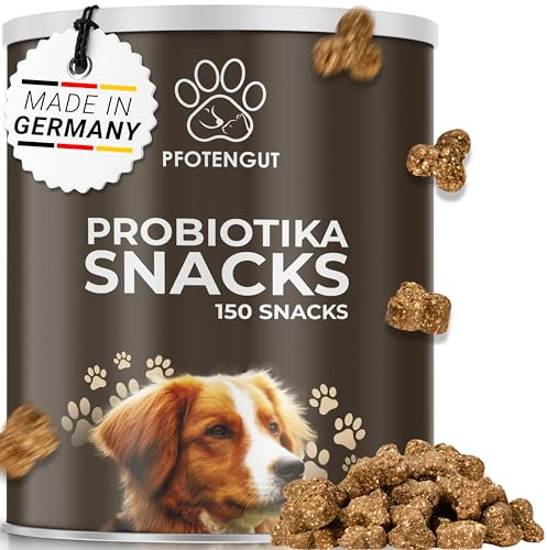 PFOTENGUT® Verdauungssnacks für Hunde [Made IN Germany] - 150 Snacks zur Förderung der Darmflora & Verdauung - Leckerlis zur Stärkung des Immunsystems - Probiotika Hund - Darmflora Aufbau Hund