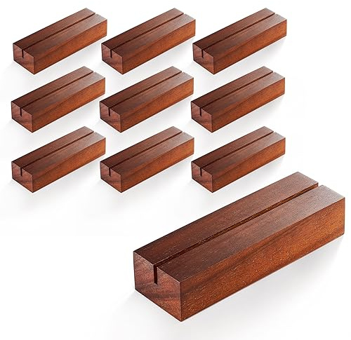Tidita 10PCS Acacia Wood Place Card Holder for Acrylic Sign, Table Number