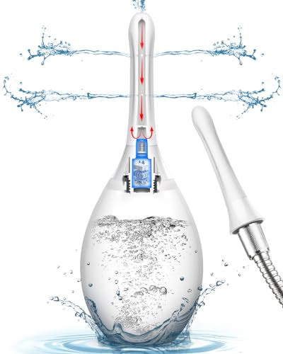TheGreen Poire de Lavement Intime Anti-Retour, Poire à Lavement peut être Raccordé au Tuyau de Douche, Douches Anale et Vaginale avec Buse à 7 trous, Portable Réutilisable Lavemen Kit en Silicone