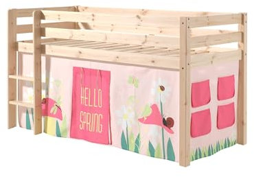 möbelando Spielbett >Pino< in Kiefer massiv Natur - 210x114x106 (BxHxT)