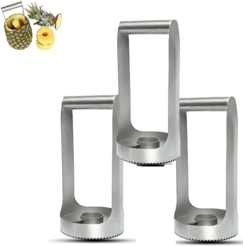 Ananasschneider aus lebensmittelechtem Edelstahl, Ananas-Schneider, Ananasschneider, Ananasschneider und Entkerner, vielseitiger und praktischer Ananasschneider (3 Stück)