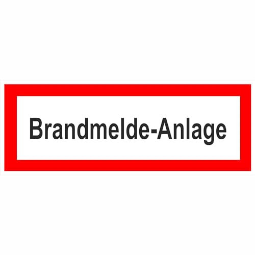 Indigos UG - 3mm Aluverbundplatte - Brandmelde-Anlage Hinweisschild Brandschutz - 29,7x10,5 cm - Warnung - Sicherheit - Hotel, Firma, Haus