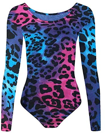 ANZEE Girl's Leotard Multi & Army Print Long Sleeve Gymnastic Leotard Stretch Microfiber Dance Bodysuit Top For Trendy Kids (Multi-7-8)