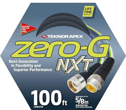 zero-G NXT 5100-50 Lightweight, Ultra Flexible, Durable, Kink-Free Garden Hose, 5/8-Inch by 100-Feet (5/8 x 100ft)