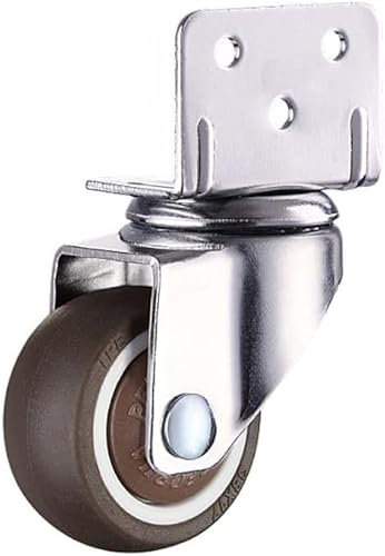 NBHDEK Schwerlast-Lenkrolle, Schwerlastrollen, Stummschaltung, L-Typ, Seitenrollen, Möbel, Stuhl, Schrank, Werkbank, Trolley, Lenkrolle aus weichem Gummi