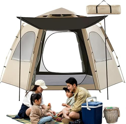 Camping Pop-Up-Zelt – Camping Pop-Up-Zelt, Camping Pop Up Zelt | Vista bedrucktes automatisches Kuppelzelt Geräumiges 5-8 Personen Campingzelt | Tragbares Sofort-Zelt Einfache Einrichtung Campingzelt