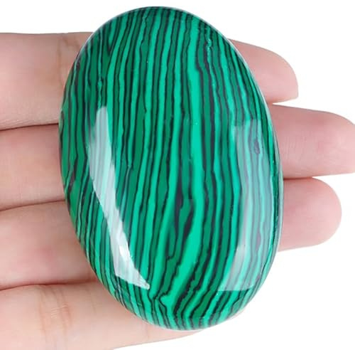 XIANNVXI 2.4 Groß Malachit Stein Sorgenstein Grün Malachit Kristalle | Handschmeichler Stein Worry Stone Heilstein Naturstein Edelsteine Energiestein Massage Reiki Palme Stein Gegen Angst Stress