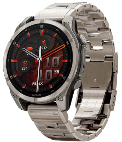 Garmin Fenix 8–47 mm, AMOLED, Saphir, blankes Titan, Graphit ohne Titanband Plus Graphit-Silikonband