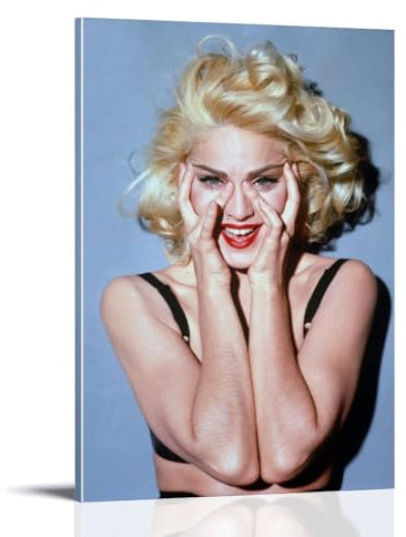 KUYHADSCE Madonna-Poster, Wandposter für Wohnung oder Zuhause, Schlafzimmer, Wohnzimmer, Badezimmer, Büro, Weinbar, Kunst, dekoratives Gemälde, Poster, 30 x 45 cm, Rahmenstil