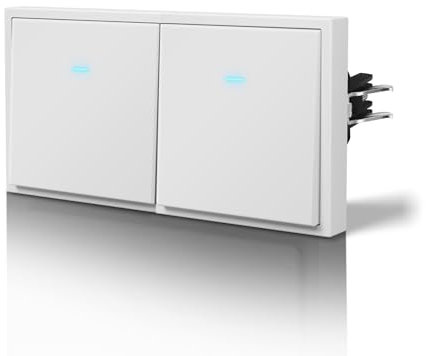 BSEED Interruptor Cruzamiento pared Mate,Basculante con Garfio,Botón Pulsador con Pilotitos LED,Fácil Instalación,C-Series,1 Gang 3 Vía,150mm Blanco