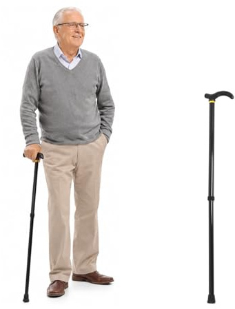 Healvian Gehstock Senioren Höhenverstellbar 53-90cm- Spazierstock Herren Damen Aluminium - Teleskop Gehhilfe für Wandern Alltag - Ergonomische Gehstütze