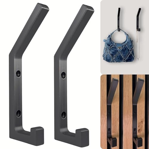 Generisch 2 stabile Wandhaken für Akustikpaneele & Wände – Höhe 16cm – Garderobenhaken schwarz für 13mm Lamellenabstand der Wandpaneele – 3D gedruckte Kleiderhaken – Inkl. Montagematerial