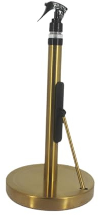 LOVIVER Kitchen Roll Holder Pole Fashion Kitchen Roll Dispenser with Spray Bottle Heavy Duty Towel Stand for Indoor Outdoor Traveling, EVA Base Gold