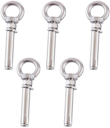 IBOWZ Ankerbolzen M8-Expansionsbolzen, 5 Stück 304 Edelstahl-Ringhebeanker-Ösenbolzen-Expansionsschraube für Betonziegelwände, M8 x 60 mm