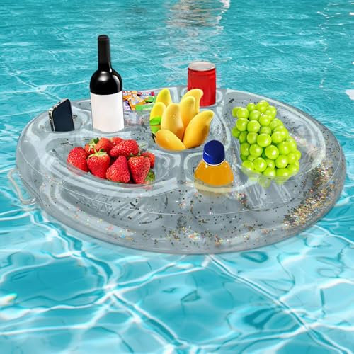 DAJASD Bar Flottant Pour Piscine, Porte Verre Piscine Gonflable Bar, Gonflable Porte-Boissons Bar Flottant Avec 8 Trous, Portable Bar De Piscine Flottant,Plateau Flottant Pour Party Piscine Fête Plage