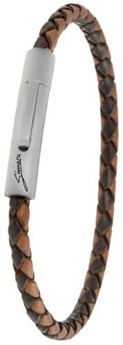 Simaru Premium Lederarmband Made in Germany für Damen & Herren, Unisex Echtleder Armband geflochten mit Edelstahl Hakenverschluss, hautfreundlich