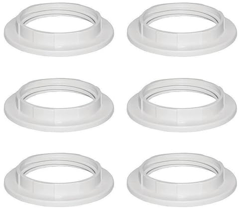 6PCS Lampshade Reducer Ring E27 Screw Collar Ring 40MM,Lampshade Fittings Twist Lock Socket Replacement ring for Table Lamps and Ceiling Lights,Lampshade Kit,Lamp Shade Reducer Rings