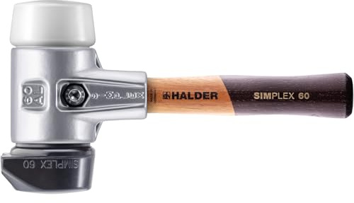 Simplex - Schonhammer, Gummikomposition mit Standfuß/Superplastik; mit Aluminiumgehäuse und hochwertigem extra kurzen Holzstiel | D=60 mm | 3127.262