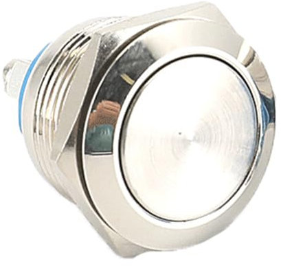 Powice 22mm Taster Wasserdicht Momentaner Schalter aus Edelstahl,Druckschalter Drucktaster 5A/12V/24V/110V/230V,Geeignet für Autos, Zündanlagen, Türklingeln (Flacher Kopf)