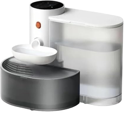 Fuente de Agua de Gato - Tazón de cerámica, dispensador de inalámbricos | Fuente del Sensor de Movimiento, Filtro silencioso Recargable | Flujo de Remolino, vertido automático, Tanque 3 litros p