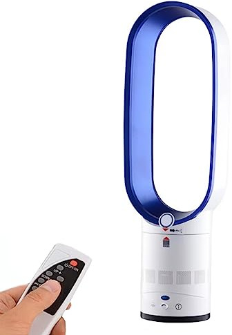 Ventilateur Tour Moderne sans Feuilles de 16 Pouces avec télécommande, Portable pour la Maison ou Le Bureau, réglage en continu de la Vitesse du Vent par Bouton Rotatif, Table Pivo