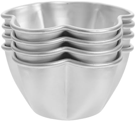 Tofficu 4 Moldes para Tartaletas de Huevo de Aluminio, Mini Moldes para Pasteles y Pudines, Aptos para Horno y Lavavajillas, para Postres y Tartas Caseras