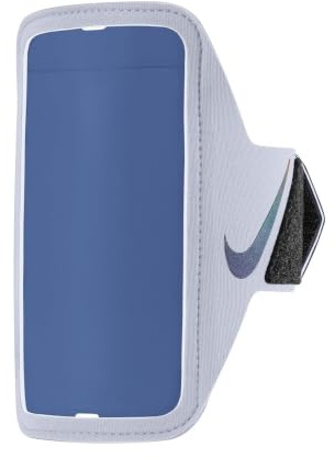 NIKE Lean Arm Band – Sports Phone Armband for Running & Training – Smartphone Armband, Ghost/Black/Comet Blue, One Size