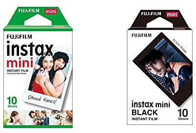Fujifilm 16537043 instax mini Color Frame Développement Instantané Noir + 1x10 Films
