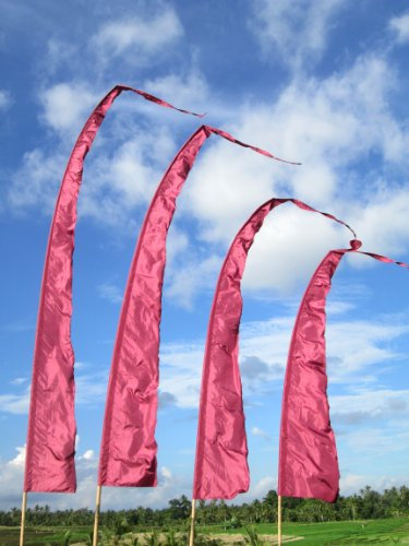 Bali-Fahne, Polyester, weinrot, 5 Meter