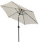 Angel Living 300cm Parasol de Acero con Inclinación, con Manivela, Sombrilla con Mástil de Acero de 38mm para Patio Terraza Playa (Beige Claro)