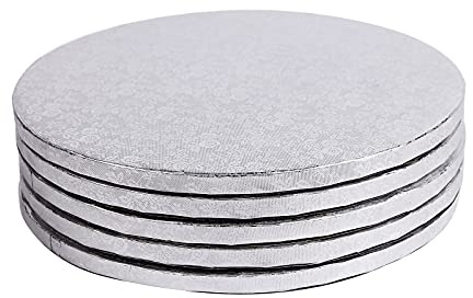 Miss Bakery's House® Cake Drum - Tårtfat - 12 mm - 25 cm - silver - 5 stycken - tårtunderlägg