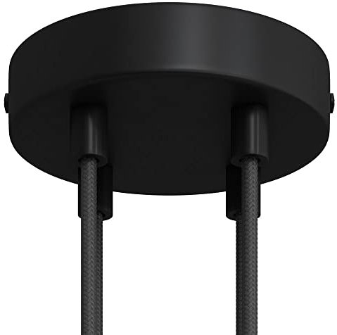 creative cables - Kit Rosace métallique cylindrique à 4 Trous - Cylindrique, Noir