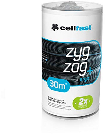 Cellfast ZygZag Kit de Tuyau 15 m Longueur de Fonctionnement 30 m Tuyau très léger mais Durable Extensible et Raccourci sans enchevêtrements 19-042 Bleu 15-30 m