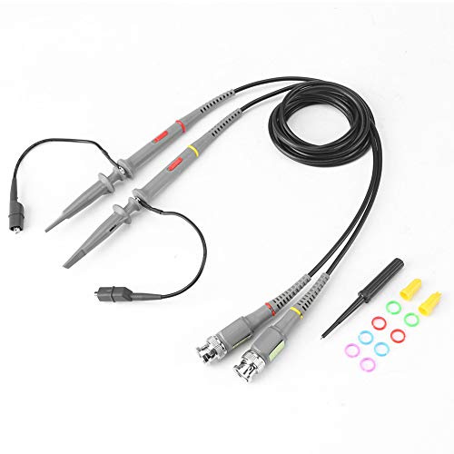 Oszilloskop Sonde,P6100 Oszilloskopsonden 2 stücke Präzision BNC Oszilloskop Probe Kit 100 Mhz Scope Clip 1X / 10X Umschaltbare Testkabel Oszilloskop Universaltaster