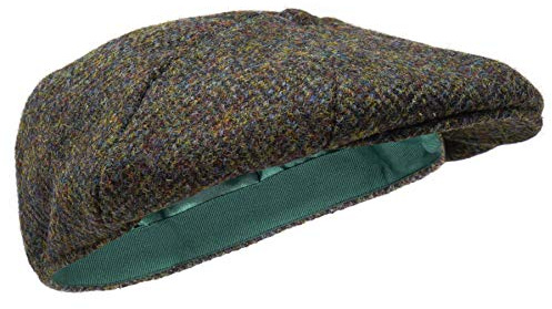 Borges & Scott Dingwall Schirmmütze 8-TLG. – Schiebermütze Herren aus 100% handgewebter Wolle Harris Tweed - Wasserabweisend