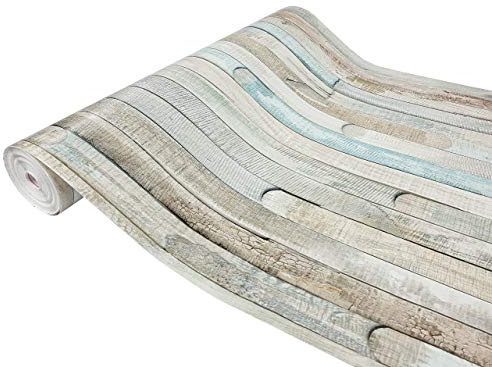 Klebefolie Möbel 45x240 cm | Möbelfolie selbstklebend in Holzoptik | Folie für Möbel zur einfachen Renovierung von Türen, Tischen und Regalen | Klebefolie dekorativ und abwaschbar | Graue Blaue Holz