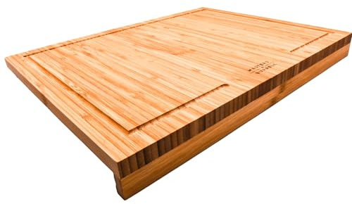 Counter Edge Bamboo Chopping Board Wooden Kitchen Cutting Board Secure Durability and Strength 100% Natural Durable Bamboo Masters & Burrell