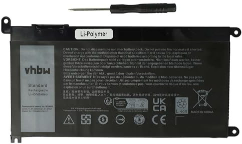 vhbw batteria sostituisce Dell FW8KR, FC92N, CYMGM, B07DFK12MV, B076BGBGFP, P26T per notebook (3650mAh, 11,4V, Li-Poly)
