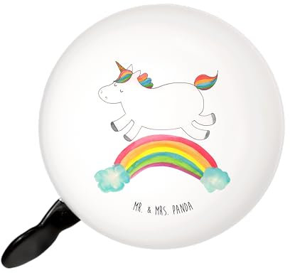 Mr. & Mrs. Panda Fahrradklingel Einhorn Regenbogen - Geschenk, Glocke Fahrrad, Fahrrad-Klingel, Glitzer, Unicorn, Einhornautobahn, Klingel Für, Erwachsenwerden