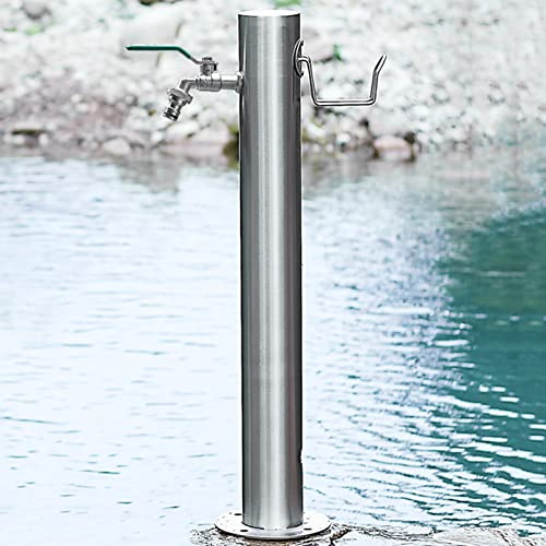 Fadiadem Garten Wassersäule Edelstahl Wasserspender Wasserverteiler, Freistehender Wasserhahn Bodenmontage Wasserhahn, Yard Hydrant Frostsicherer Wasserspielbrunnen, zum Gießen/Bewässern/Waschen