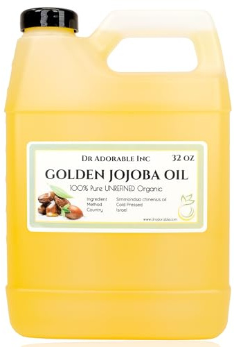 Dr Adorable - 32 oz - Jojoba Oil Golden - 100% Pure Natural Unrefined Organic Cold Pressed