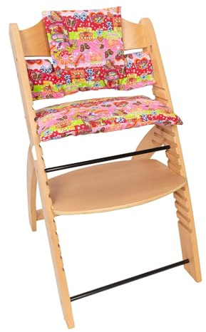 BABYLINE Housse de coussin pour chaise haute Stokke, Compatible Stokke Tripp Trapp, Chaise haute évolutive, Coton, Hippie Fuchsia