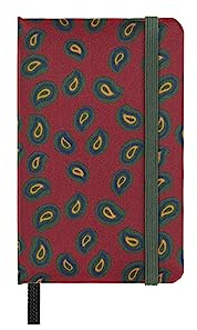 Moleskine Silk Notebook, fester Einband mit italienischer Seide von Mantero, mit weißen Seiten und elastischem Verschluss, mit Geschenkbox, Extra Small Format 13,6X8,8 cm, Farbe Bordeaux