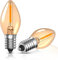 Bonlux Lampadina E14 LED 0,5W, Lampadine Attacco Piccolo Luce Soffusa Calda 2200K, Lampadina Vintage Candela per Notturna, Lampada di Sale, Abat Jour, 240V - 2 Pezzi
