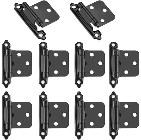 Gasea 10pcs Self Closing Cabinet Hinges, Flush Mini Hinges for Kitchen, Bedroom, Furniture Door, Window, Jewelry & Wooden Boxes
