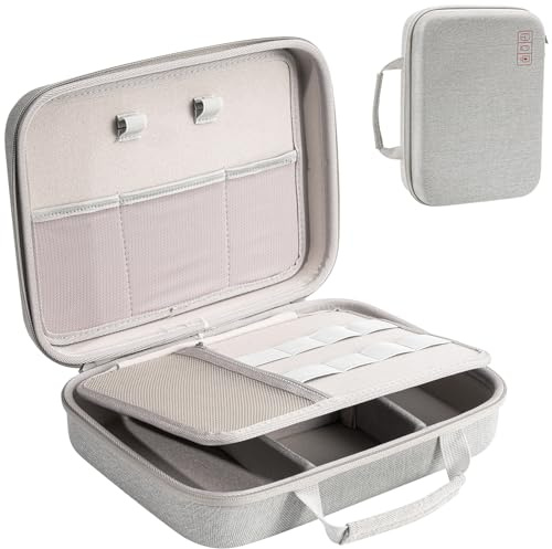 ProCase Estuche Compatible con MacBook Power Adapter Magic Mouse 2 Apple Pencil Guarda USB Flash Disk SD Tarjeta Cargador de iPad iPhone Funda Antigolpes para Accesorios Electrónicos (Gris, XL)