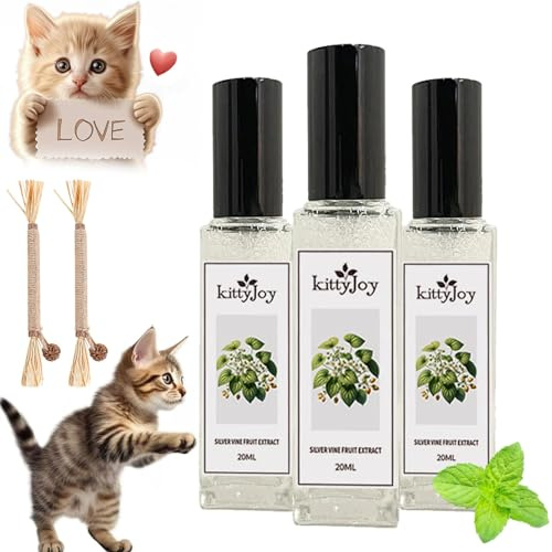 NNBWLMAEE Herbal Cat Joy, Spray à base de plantes, soulagement du stress et de l'anxiété, espace de vie heureux pour votre chat (3 pièces)