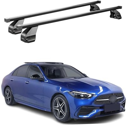 OMAC Menabo Dachträger für BMW 2er Active Tourer U06 2021-2026 Stahl Silber | DIN 75302:2019 & ISO/PAS 11154:2006 geprüft, Abschließbar, City-Crash-getestet, bis 50 kg Traglast, Querträger, Grundträger