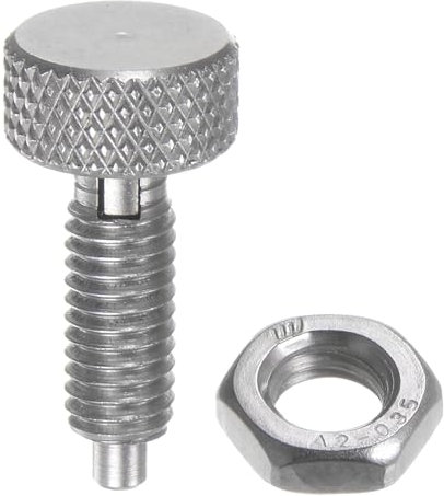 QUARKZMAN Goupille à Ressort avec Poignée Cannelée, Taille de Filetage M6, Goupille de Retrait Rétractable en Acier Inoxydable, Goupille d'Indexation Non Verrouillable